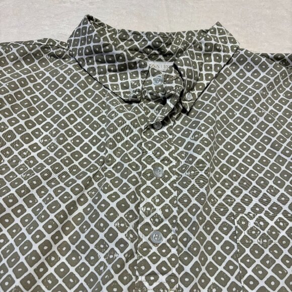 Manaloa Mens Aloha Pullover Hawaiian Short Sleeve Shirt 3XL Tan ‘UPENA - Picture 4 of 15